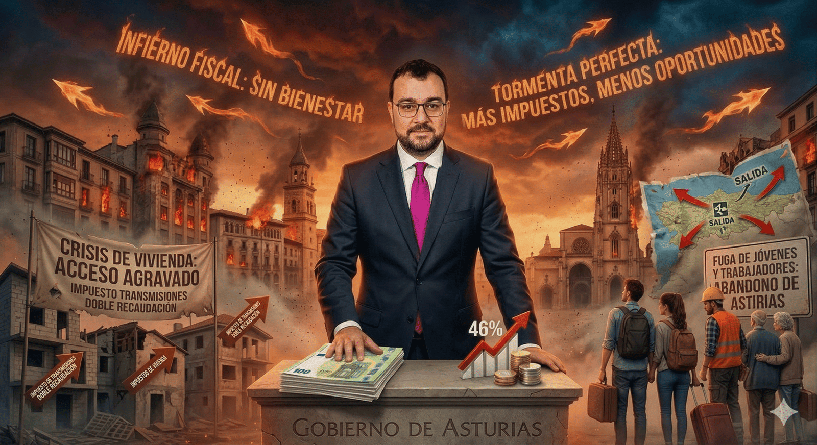 Infierno fiscal en Asturias: más recaudación, menos oportunidades y una vivienda fuera del alcance